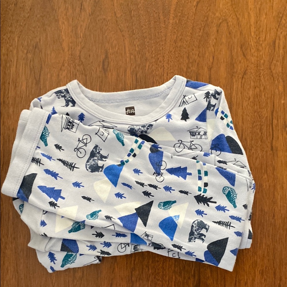 Kids' Tea Brand Blue and White Patterned Pajama Set